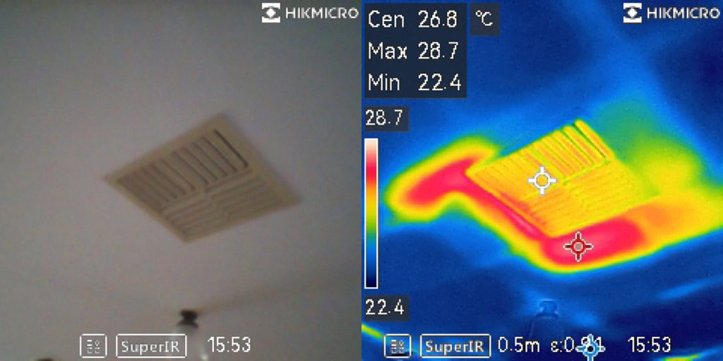 draftguard ceiling heater vent thermal image 002 draftguard ceiling heater vent thermal image 002